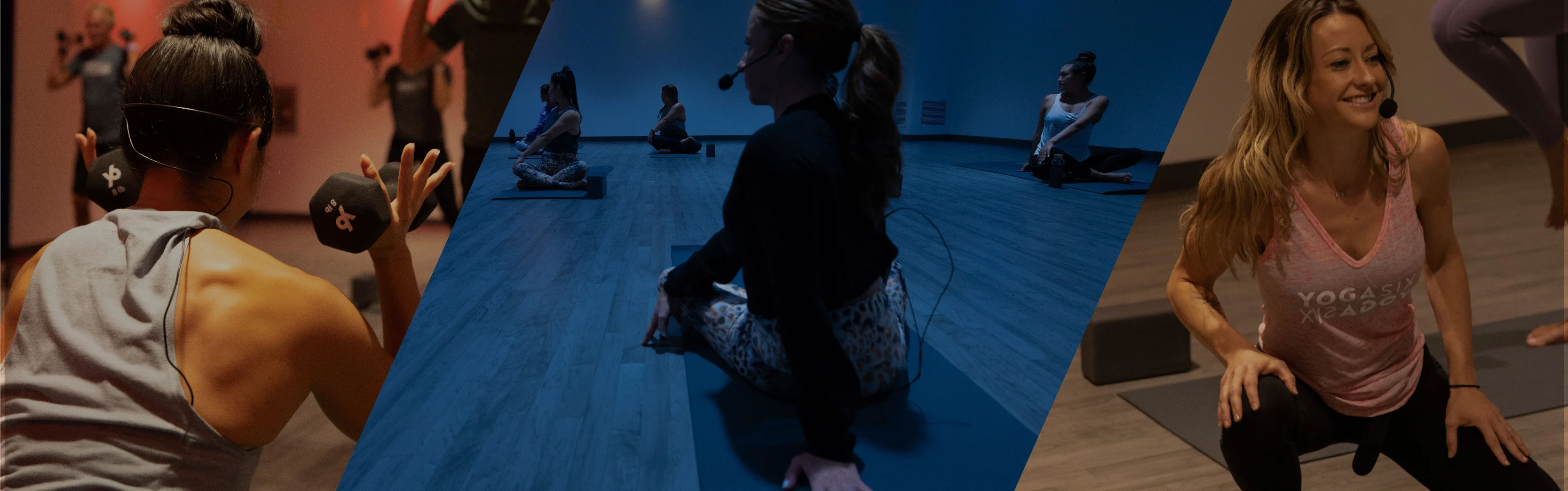 Working out at YogaSix